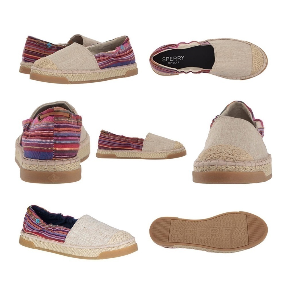 Nwot SPERRY TOP-SIDER Women's Laurel Reef Espadrille - Oatmeal/Caribbean Stripe